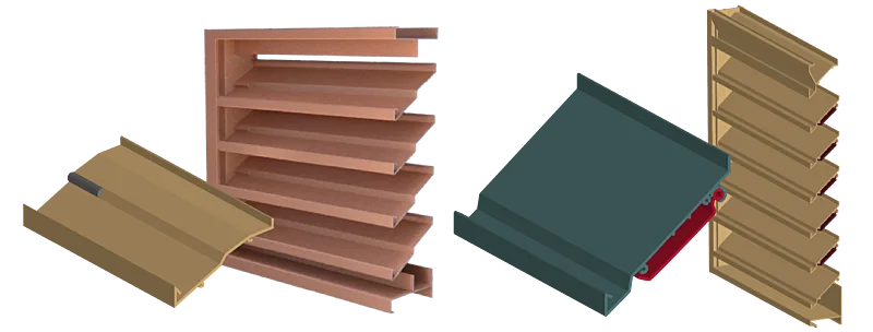 An adjustable louver and a combination louver