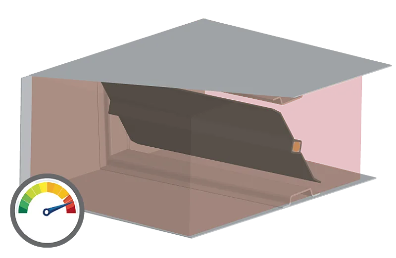 A damper and a build up of air pressure in a duct