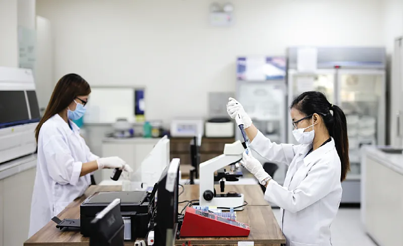 Technicians working in a laboratory