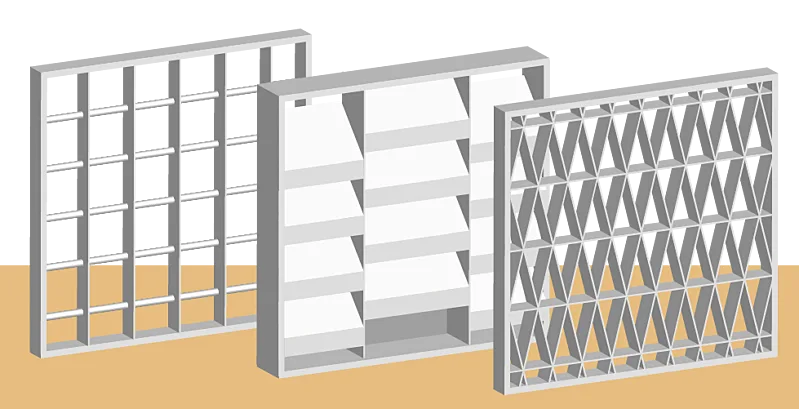 Illustration of grilles in different styles