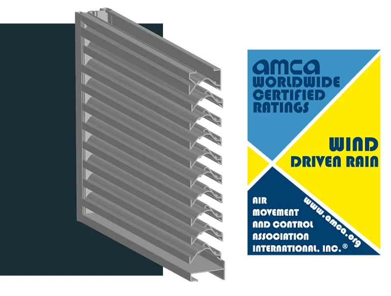 A louver with an AMCA rating for Wind Driven Rain
