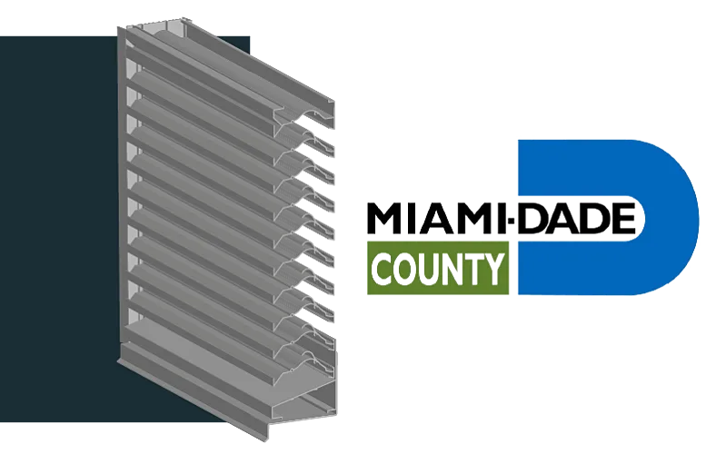 A Miami-Dade approved louver