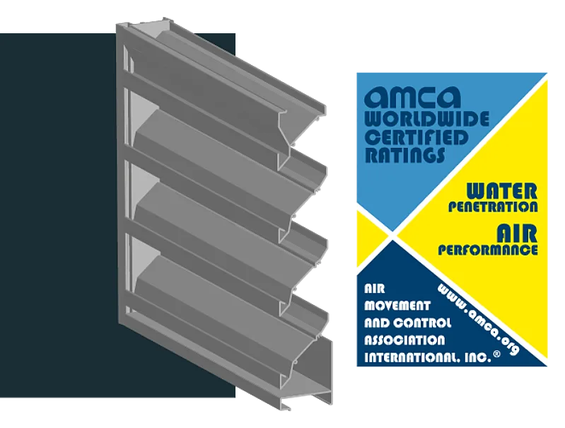 A louver with an AMCA rating for Water Penetration