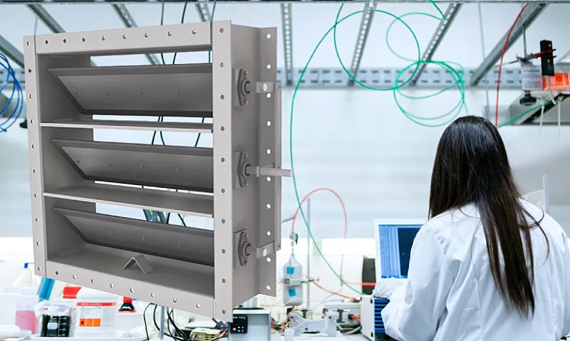 An isolation damper in a laboratory