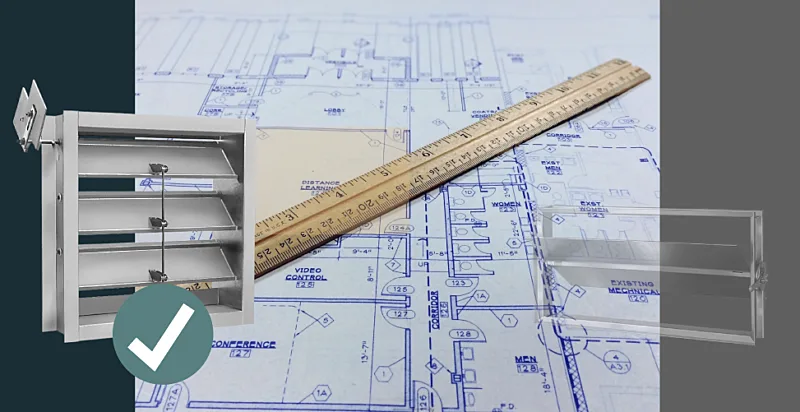 Image of a pressure relief damper to be used to relieve excess air pressure