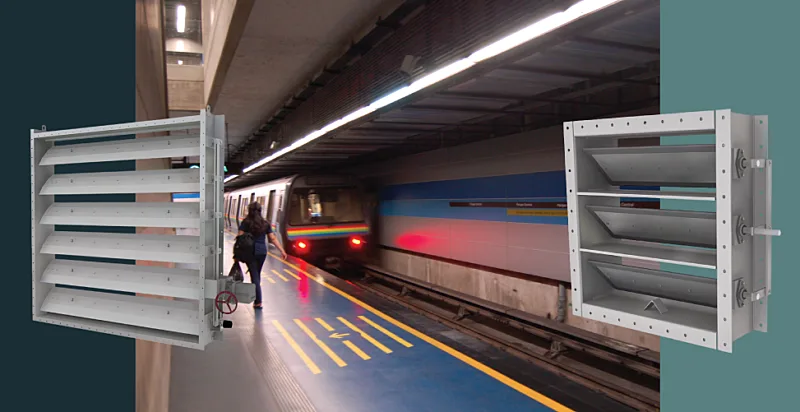 Two dampers to be used in a transit tunnel