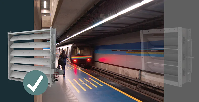 Image of a tunnel damper to be used in a transit tunnel